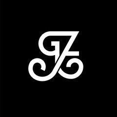 GZ letter logo design on black background. GZ creative initials letter logo concept. gz letter design. GZ white letter design on black background. G Z, g z logo