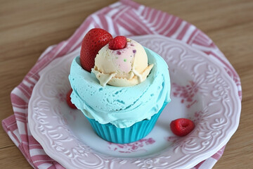 Delicious frozen ice cream dessert