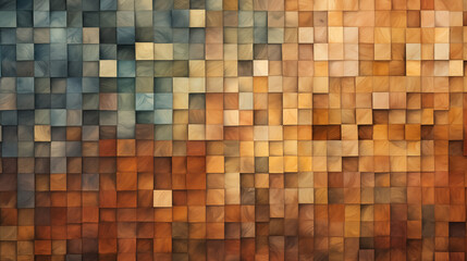 Fototapeta premium Abstract Image, Mosaic of Small Square Shapes, Pattern Style Texture, Wallpaper, Background, Cell Phone and Smartphone Cover, Computer Screen, Cell Phone and Smartphone Screen, 16:9 Format - PNG