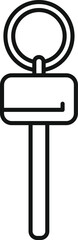 Vector illustration of a detailed, modern key icon in outline design, isolated on a white background