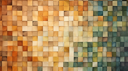 Fototapeta premium Abstract Image, Mosaic of Small Square Shapes, Pattern Style Texture, Wallpaper, Background, Cell Phone and Smartphone Cover, Computer Screen, Cell Phone and Smartphone Screen, 16:9 Format - PNG