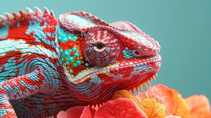 Fototapeta premium a vast blue sky, housing only one chameleon in