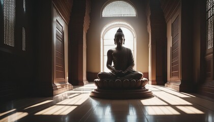 gautam buddha, cinematic, dramatic background, 4k octane render, soft shadows