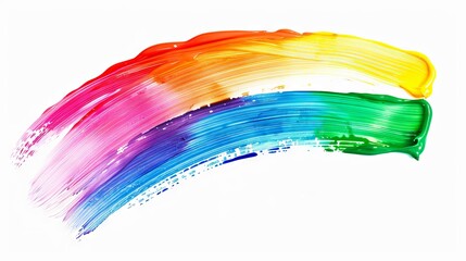 Vibrant abstract paintbrush strokes in various colors. Colorful painting, creative art, artistic expression, texture, design concept. Paint stains isolated on white backdrop