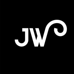 JW letter logo design on black background. JW creative initials letter logo concept. jw letter design. JW white letter design on black background. J W, j w logo