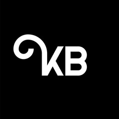 KB letter logo design on black background. KB creative initials letter logo concept. kb letter design. KB white letter design on black background. K B, k b logo