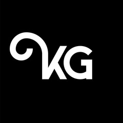 KG letter logo design on black background. KG creative initials letter logo concept. kg letter design. KG white letter design on black background. K G, k g logo