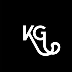 KG letter logo design on black background. KG creative initials letter logo concept. kg letter design. KG white letter design on black background. K G, k g logo