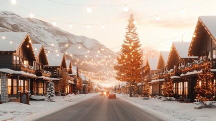 Christmas street in winter