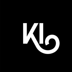 KI letter logo design on black background. KI creative initials letter logo concept. ki letter design. KI white letter design on black background. K I, k i logo