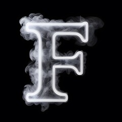 3d rendered illustration of Alphabetic Letter "F", made of smoke, ready to insert into your design, isolated black background	
