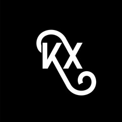 KX letter logo design on black background. KX creative initials letter logo concept. kx letter design. KX white letter design on black background. K X, k x logo