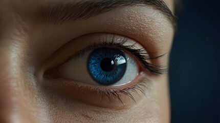 Dark blue, biometric or online safety contemporary eye