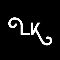 LK Letter Logo Design. Initial letters LK logo icon. Abstract letter LK minimal logo design template. L K letter design vector with black colors. lk logo