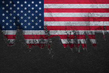 An american grunge flag for a background of a poster.