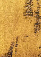 Gold Texture Paint Stain Illustration. Hand drawn brush stroke design element.