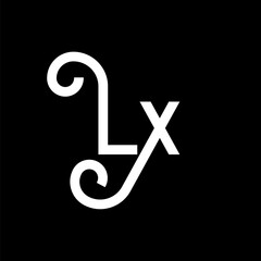 LX Letter Logo Design. Initial letters LX logo icon. Abstract letter LX minimal logo design template. L X letter design vector with black colors. lx logo