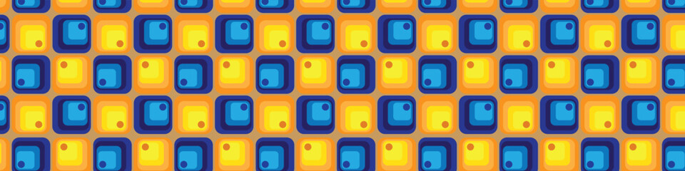 Retro Geometric gradient circle and square Pattern design 