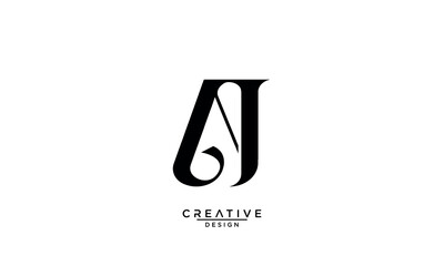 AJ, JA, A, J, Abstract Letters Logo Monogram