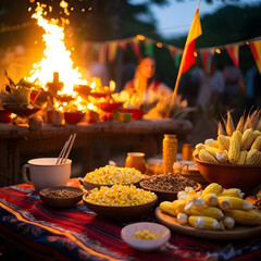 June festival food and decorations.