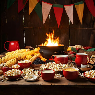 June festival food and decorations.