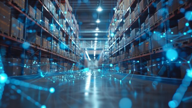 Warehouse with Digital Network, Generative AI