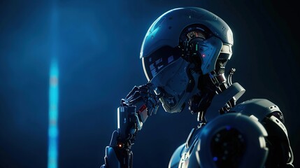 ai robot thinking, with smart technology futuristic