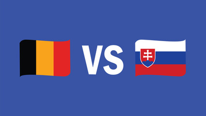 Belgium And Slovakia Match Design Emblem European Nations 2024 Teams Countries European Germany Football Symbol Logo Vector Illustration