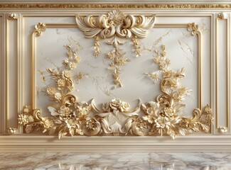 Classic Damask Floral 3D Wall Panel