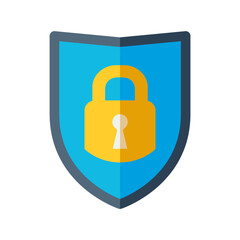 shield padlock icon design vector template