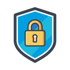 shield padlock icon design vector template