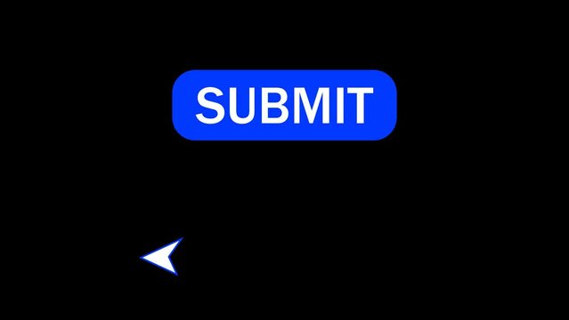 The submit button is clicked by the cursor. Submit Web Button 2D Animation.
