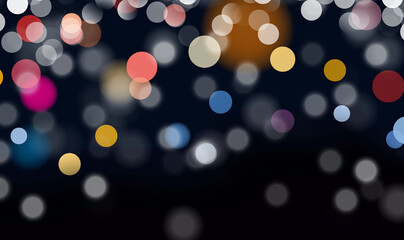 Black bokeh widescreen background for Banner, Poster, celebration, event and various design works