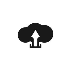 Cloud download vector. Storage of files in the cloud. Cloud storage vector. Cloud icon and arrow up vetkor. Vector illustration.