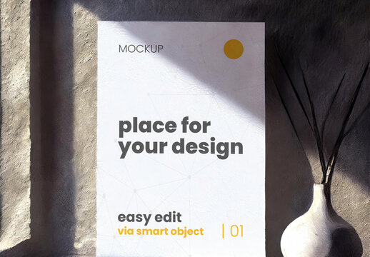 Dramatic Light Artistic Poster Frame Mockup 01 Generative Ai