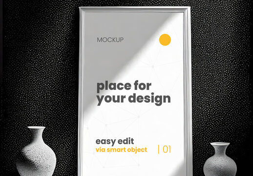 Dramatic Light Poster Frame Mockup 07 Generative Ai