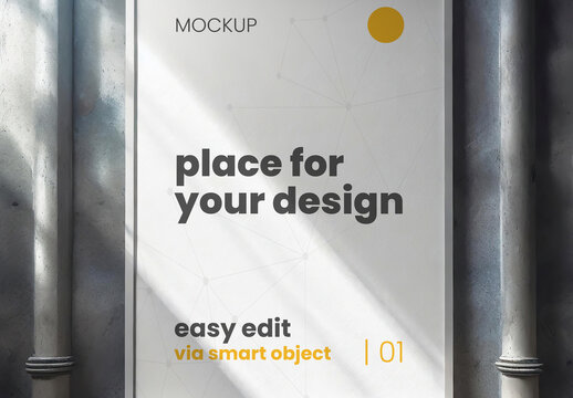 Dramatic Light Poster Frame Mockup 06 Generative Ai