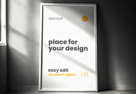 Dramatic Light Poster Frame Mockup Generative Ai