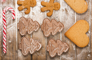 set of New Year's ginger cookies on the table