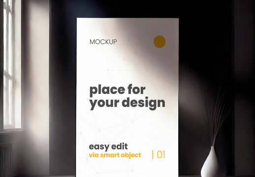 Dreamy Simple Vertical Poster Mockup Generative Ai