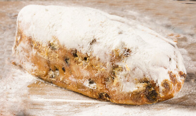 German Stollen with a village in the background