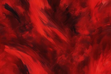 Fantasy-themed abstract digital art with a vibrant red background