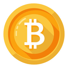 Gold coin with letter b in electric blue, for brand or trademark