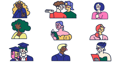 Fototapeta premium illustration of a set of people