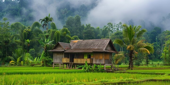 Enchanted Home Amidst Lush Rice Fields
