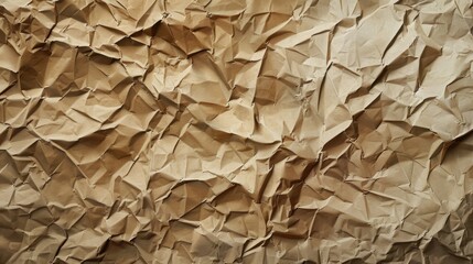 Crumpled Brown Paper Texture, Generative AI