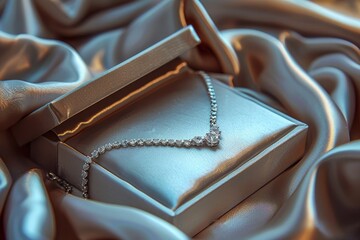 a image of a silver box with a chain on it