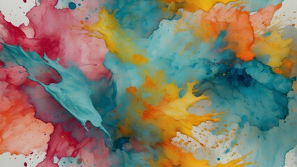 Colorful ink cloud abstraction in water