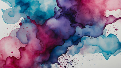 Pink and blue watercolor ink diffusion