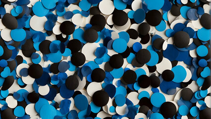 Sea of blue and black circular shapes